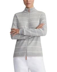 Lafayette 148 New York - Stripe Fitted Silk-Blend Bomber Jacket - Lyst