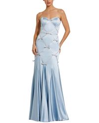 Mac Duggal - Strapless Satin Mermaid Gown With Bow Details - Lyst