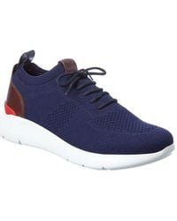 Isaia - Leather-Trim Sneaker - Lyst