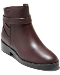 Cole Haan - Rosalyn Waterproof Ankle Strap Leather Boot - Lyst