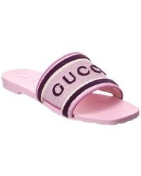 Gucci - Luna Leather Flat Sandal - Lyst