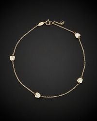 Italian Gold - 14K Mother-Of-Pearl Butterfly Station Adjustable Length Anklet - Lyst