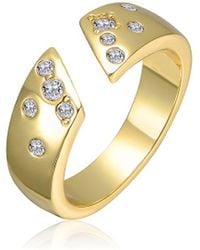Rachel Glauber - 14K Plated Cz Band Ring - Lyst