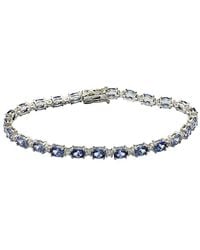 Suzy Levian Silver 9.67 Ct. Tw. Sapphire Bracelet - Metallic
