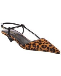 Prada - Haircalf & Patent Pointy-Toe Slingback Pump - Lyst