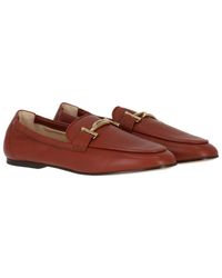Tod's - Double T Bar Leather Loafer - Lyst