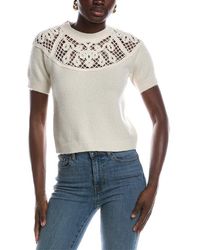 FRAME - Frame The Lace Gathered Cashmere & Wool Sweater - Lyst