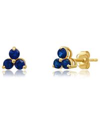 MaxColor - 14K 0.35 Ct. Tw. Lab-Grown Sapphire Studs - Lyst