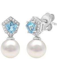 Pearls - Pearl & 6.5Mm Pearl Drop Earrings - Lyst