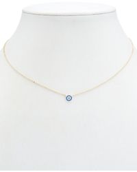 Alanna Bess Limited Collection 14k Over Silver Cz Evil Eye Necklace - Metallic