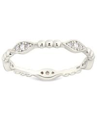 Sterling Forever - Cz Lydia Ribbed Ring - Lyst