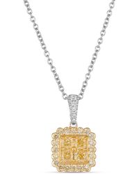 Le Vian - Le Vian Sunny Yellow Diamonds 18k Two-tone 0.99 Ct. Tw. Diamond Pendant Necklace - Lyst
