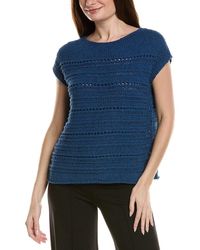 Lafayette 148 New York - Bateau Neck Open Stitch Pullover Sweater - Lyst