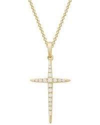 Diamond Select Cuts - 14K Diamond Cross Necklace .11 Ct - Lyst