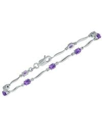 Gemstones - 1.59 Ct. Tw. Diamond & Amethyst Bracelet - Lyst