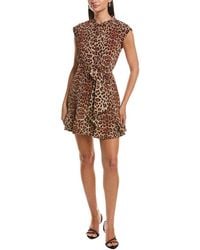 MILLY - Joan Printed Leopard Pleated Dress - Lyst