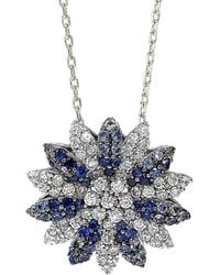 Suzy Levian - Silver 1.00 Ct. Tw. Sapphire Necklace - Lyst