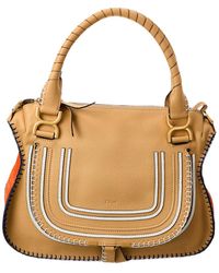 Chloé - Marcie Suede & Leather Satchel (authentic Pre-owned) - Lyst