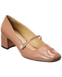 Jimmy Choo - Elisa 45 Leather & Patent Pump - Lyst