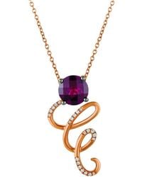 Le Vian - Le Vian 14k Strawberry Gold 1.69 Ct. Tw. Diamond & Rhodolite Pendant Necklace - Lyst