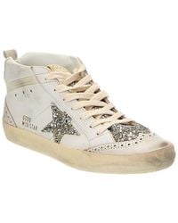 Golden Goose - Mid Star Classic Glitter Leather & Suede Sneaker - Lyst