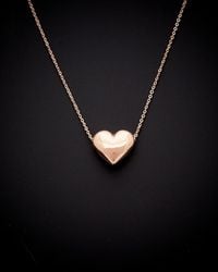 Italian Gold - 14k Heart Pendant Necklace - Lyst