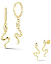 Glaze Jewelry - 14K Over Cz Snake Earrings - Lyst