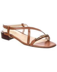 Tod's - Logo Leather Sandal - Lyst
