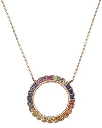 Effy Fine Jewelry - 14K Rose 1.33 Ct. Tw. Multi Sapphire Necklace - Lyst