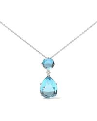 Haus of Brilliance - Colorful Gemstones 18K.59 Ct. Tw. Diamond & Topaz Pendant Necklace - Lyst
