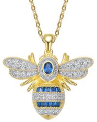 Genevive Jewelry - 14k Over Silver Cz Wasp Pendant Necklace - Lyst