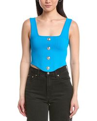 L'Agence - Saga Square Neck Corset Top - Lyst