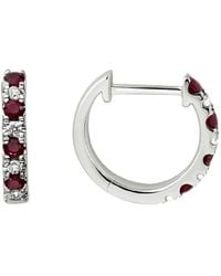 Diamond Select Cuts - 14k 0.46 Ct. Tw. Diamond & Ruby Earrings - Lyst