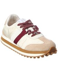 Ferragamo - Iulia Suede-Trim Sneaker - Lyst
