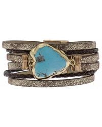 Saachi - Turquoise Braided Turquoise Bracelet - Lyst