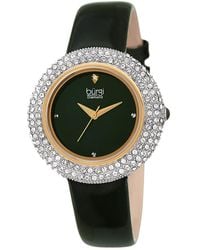 Burgi - Burgi Patent Leather Diamond Watch - Lyst