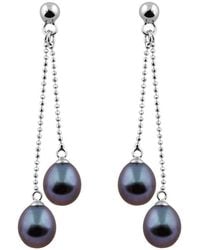 Splendid - Rhodium Over Silver 7-8mm Pearl Earrings - Lyst