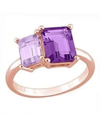 Rina Limor - Toi & Moi Rose Gold Plated 3.10 Ct. Tw. Amethyst Ring - Lyst