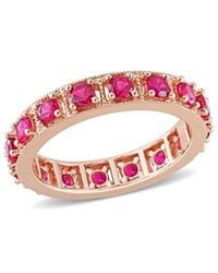 Rina Limor - Rose Gold Over Silver 1.60 Ct. Tw. Ruby Eternity Ring - Lyst