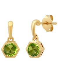 MAX + STONE - Max + Stone 14k Over Silver 0.70 Ct. Tw. Peridot Drop Earrings - Lyst
