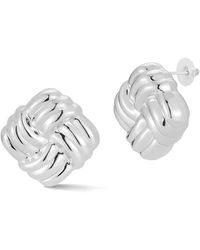 Glaze Jewelry - Plated Puffed Knotted Stud Earrings - Lyst
