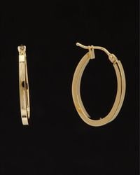 Italian Gold - 14k Flat Oval Hoops - Lyst