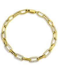 Savvy Cie - 18k Over Silver Cz Link Bracelet - Lyst