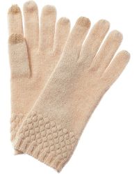 Phenix Honeycomb Detail Cashmere Gloves - Brown