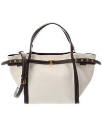Tod's - Logo Small Canvas & Leather Tote - Lyst