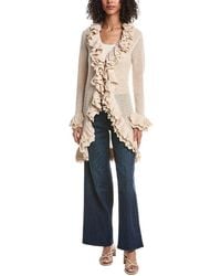 Alice + Olivia - Yara Ruffle Wool Cardigan - Lyst