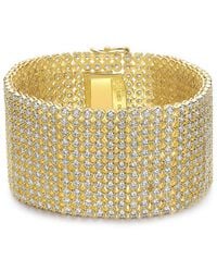 Rachel Glauber - 14k Plated Cz Lux Mesh Link Bracelet - Lyst
