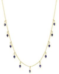 Effy Fine Jewelry - 14K 2.17 Ct. Tw. Diamond & Sapphire Necklace - Lyst
