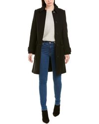 KENZO Straight Cut Wool Coat - Black