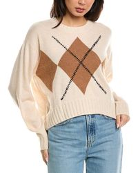 Brodie Cashmere - Relaxed Argyle 100% Cashmere Sweater - Lyst
